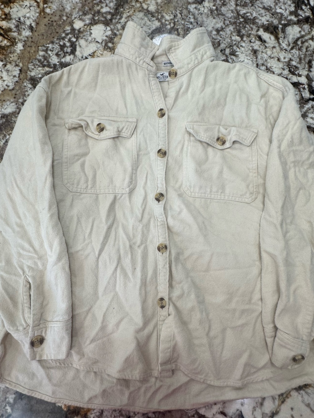 Hollister Cream Boyfriend Fit Sweatshirt